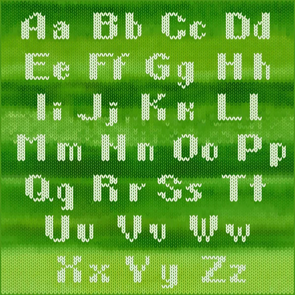Διανυσματική πλεκτό αλφάβητο, γράμματα λευκό τολμηρό sans serif. Μέρος 1 - γράμματα. — Φωτογραφία Αρχείου