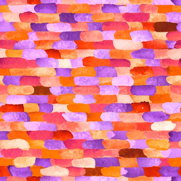 Watercolor bricks. Vector abstract seamless pattern. — Stock Vector