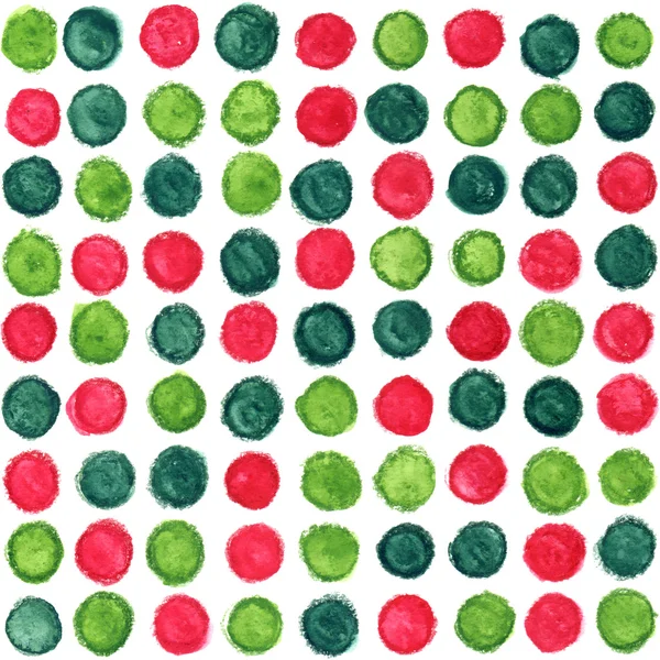 Christmas seamless watercolor pattern with dots — Stock Photo, Image