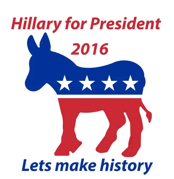 Een democratische Donkey Hillary for President Stockafbeelding