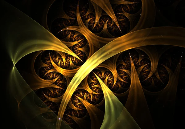 Gold fractal digital artwork — Stock Photo, Image