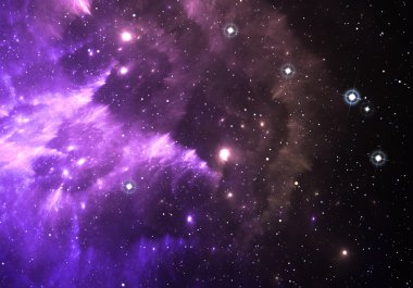 Nebula ve yıldızlı alan arkaplanı