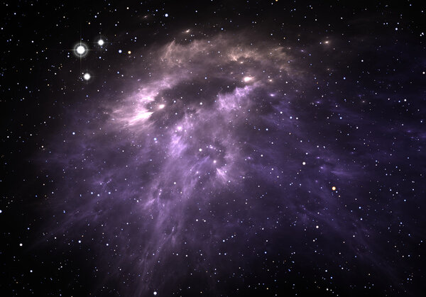 космический фон с туманностью и звездами