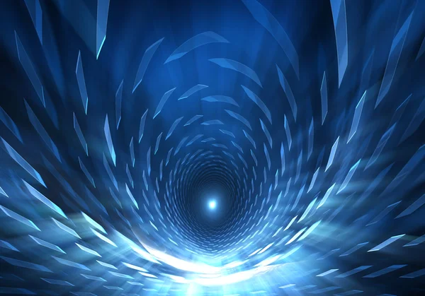 Wormhole, funnel-shaped tunnel that can connect one universe with another — Stock Photo, Image