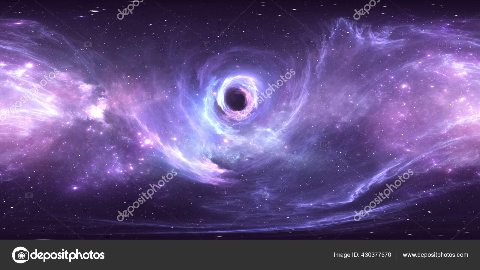 360 Degree Massive Black Hole Panorama Equirectangular Projection