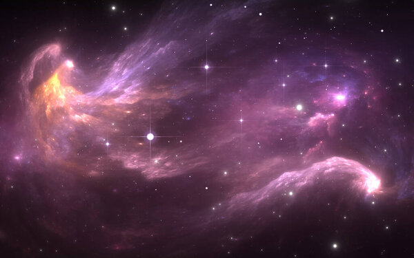 Space nebula with stars. For use with projects on science, research, and education. 3D illustration