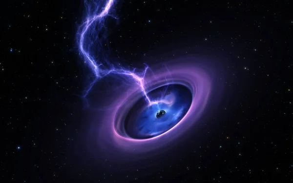 Derin Uzayda Süper Kütleli Kara Delik Boyutlu Illüstrasyon — Stok fotoğraf