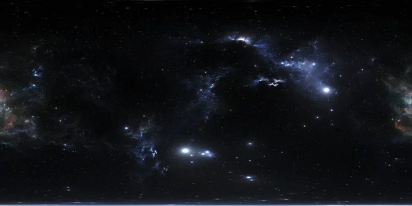 360 Grad Raumnebelpanorama Gleicheckige Projektion Umgebungskarte Hdri Kugelpanorama Raumhintergrund Mit — Stockfoto