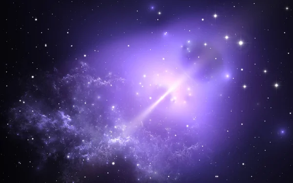 Neutron star. Space background, 3d illustration