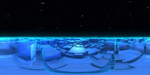 Mondo Cubico 360 Gradi Panorama Planetario Proiezione Equirettangolare Mappa Ambientale Immagine Stock