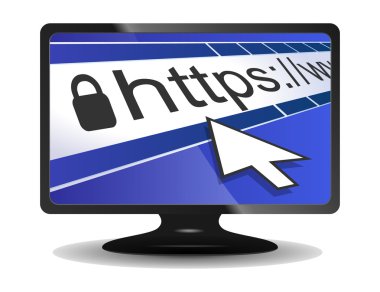 Web Tarayıcısının Adres Çubuğuyla Bilgisayar Ekranı