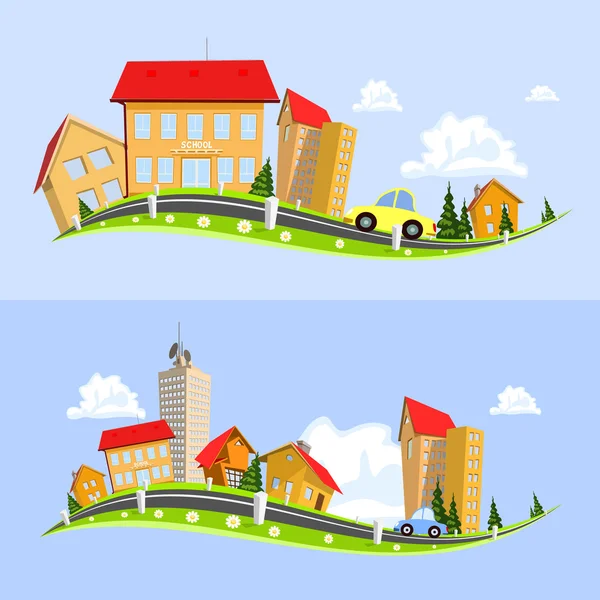 Urban landscape vector illustration — Stock Vector