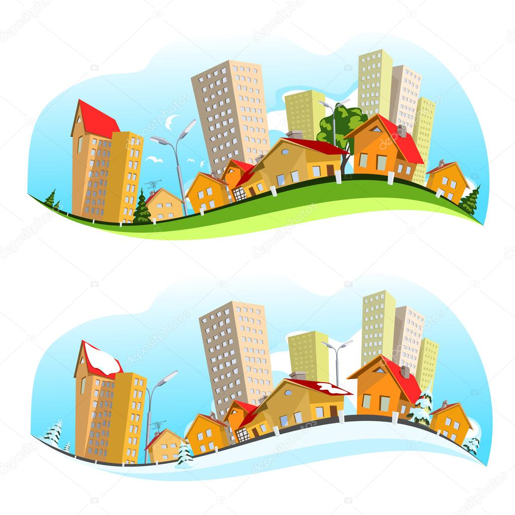 Urban landscape vector illustration