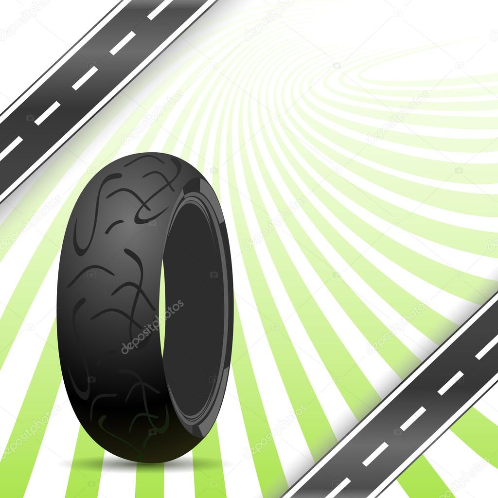 Black motorcycle rubber tire