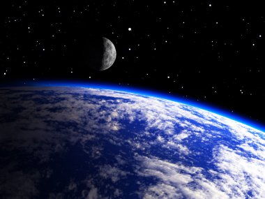 Dünya gezegen bir Moon ile