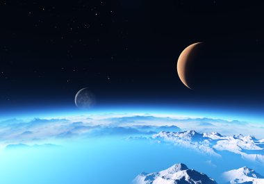 Buz gezegeni bir Moon ile