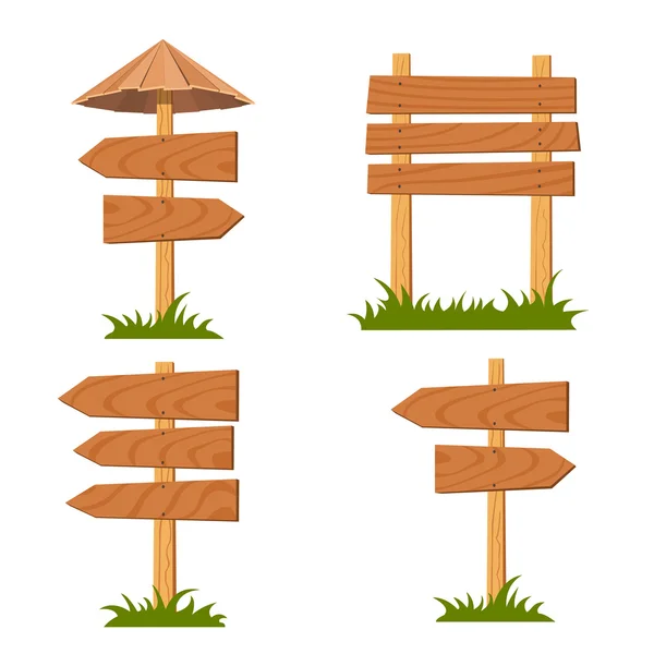 Vector wooden signs set — Stock Vector