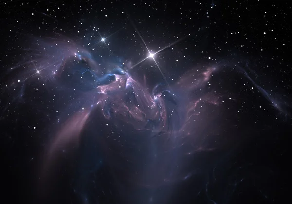 Νεφέλωμα. νέφος αερίων και σκόνης εμποδίζει το φως από μακρινά αστέρια. — Φωτογραφία Αρχείου