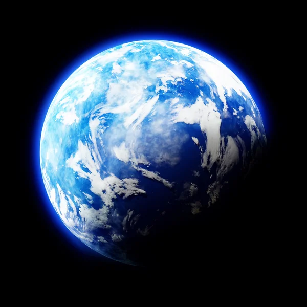 Erde wie Planet auf schwarzem Hintergrund — Stockfoto