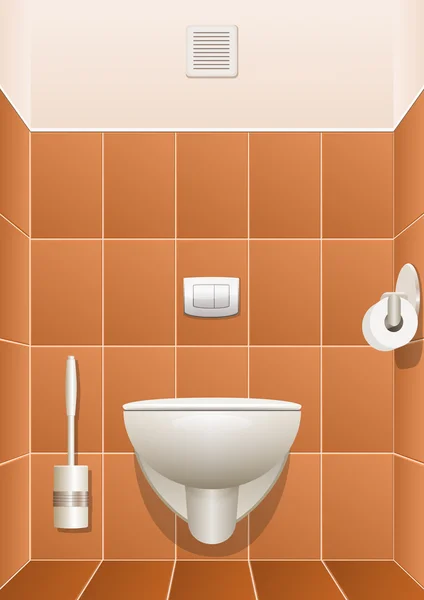 Toilet in a building interior. Vector illustration — Stock Vector