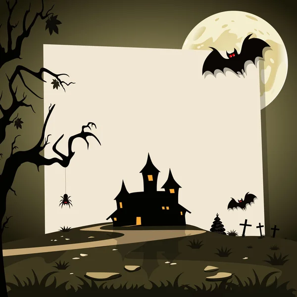 Halloween achtergrond met najaar landschap — Stockvector