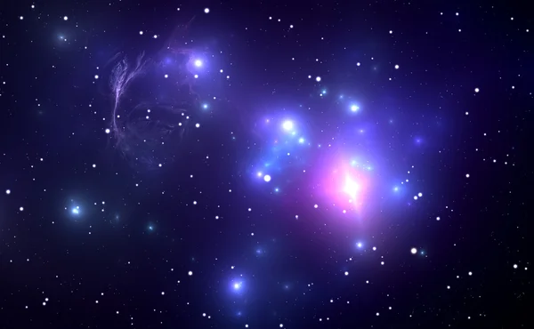 Космическая туманность со взрывом сверхновой на заднем плане — стоковое фото