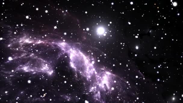 Volando a través de un campo estelar en el espacio exterior — Vídeo de stock