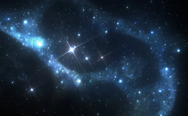 Nebulosa espacial azul — Fotografia de Stock