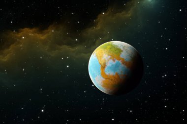 Yüzeyinde sıvı su bulunan umut verici kayalık dış gezegen. 3B illüstrasyon