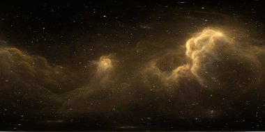 360 derece tam küre panoramik derin uzay arkaplanı, dev nebula, eşdörtgen yansıtma, çevre haritası. HDRI küresel panorama. 3B illüstrasyon