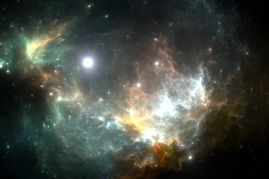 Star illuminating the nebula clipart