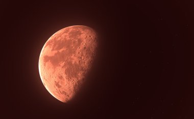 Red blood moon or planet clipart