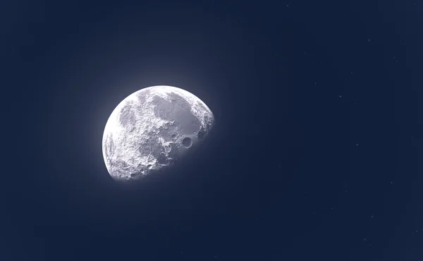 Lune lumineuse ou planète et étoiles — Photo