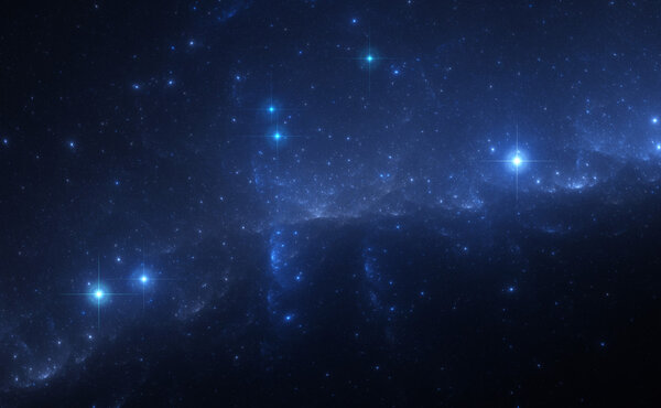 Blue Nebula in Deep Space