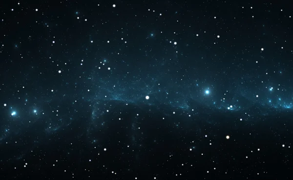 Raumhintergrund mit blauem Nebel und Sternen — Stockfoto