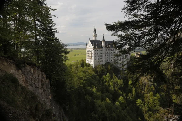 Το κάστρο Neuschwanstein στο φως το βράδυ — Φωτογραφία Αρχείου