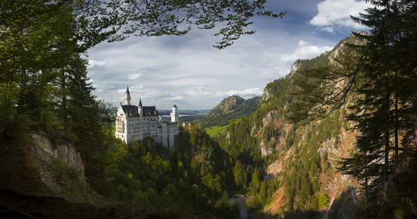 Το κάστρο Neuschwanstein στο φως το βράδυ — Φωτογραφία Αρχείου