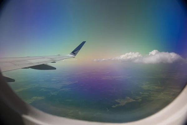 Céu cor do arco-íris com nuvens agradáveis — Fotografia de Stock