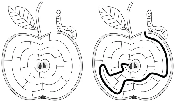 Leichtes Apfellabyrinth — Stockvektor