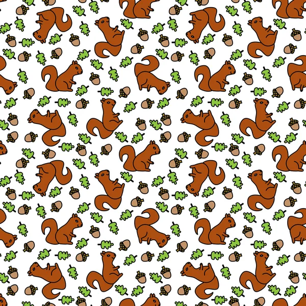 Varrat nélküli mókus minta — Stock Vector