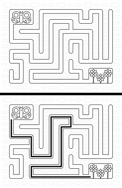 Lätt fjäril labyrint — Stock vektor