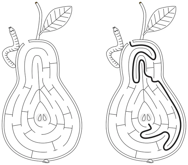 Labirin pir mudah - Stok Vektor