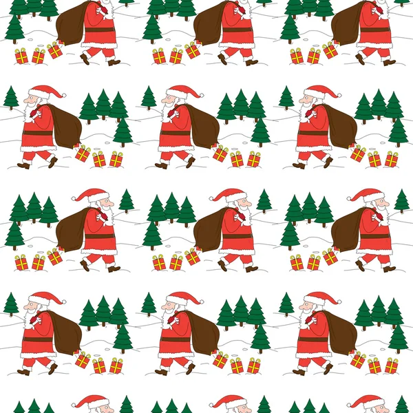 Seamless Santa Claus pattern — Stock Vector