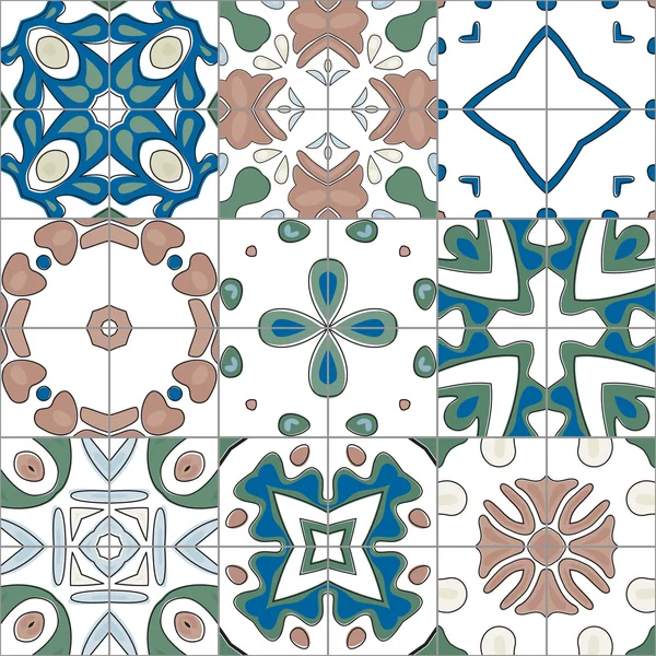 Azulejos portugueses ilustrados — Vetor de Stock