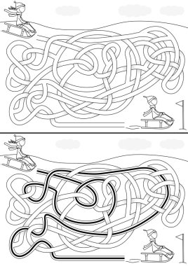 Kış labirent resimli