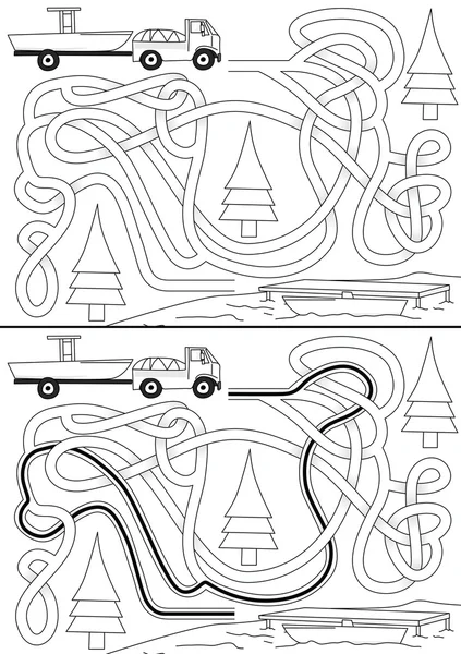 Illustrerade semester labyrint — Stock vektor