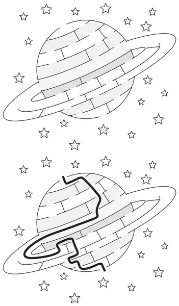 容易的土星迷宫 — 图库矢量图片