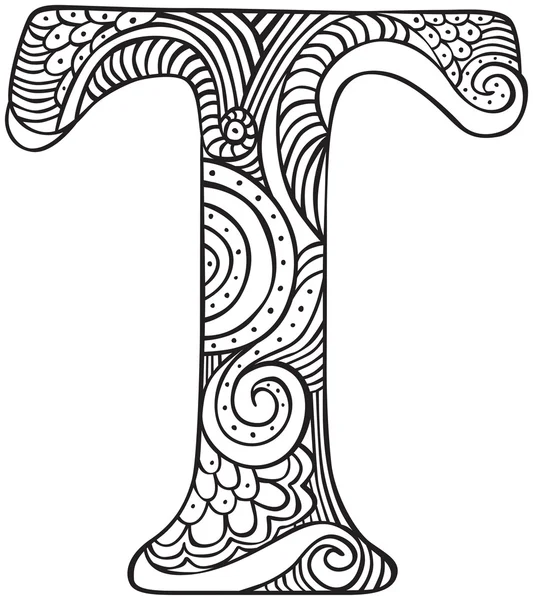 Иллюстрированная буква T — стоковый вектор