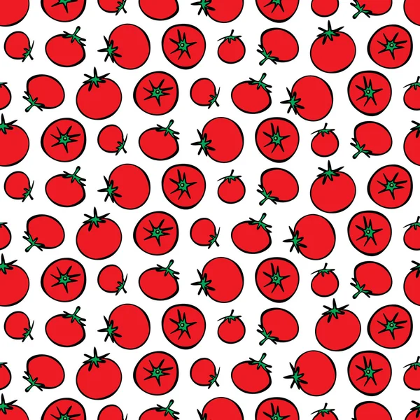 Patrón de tomates ilustrado — Vector de stock