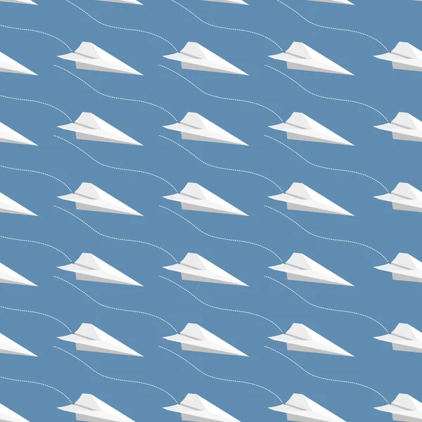 Seamless paper airplane pattern — Stock Vector